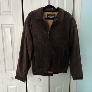 Kohl's Brown Lightweight Shirt Jacket with Suede Texture